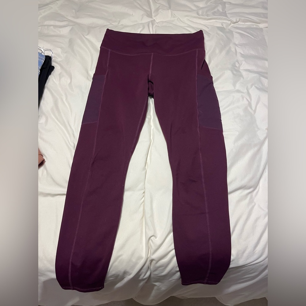 Fabletics PowerHold Leggings in Deep Plum